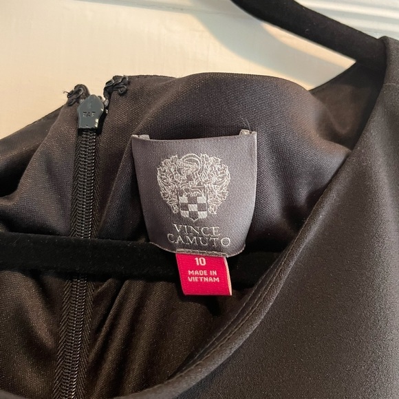 Vince Camuto Black and White Long Sleeve  Color block Side Panel Dress Size 10 - Picture 6 of 7